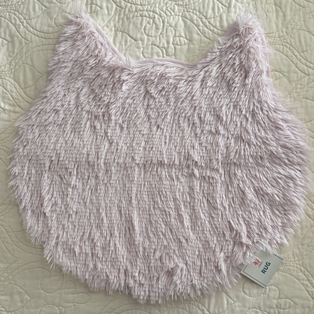 Fluffy Pink Cat-Shaped Rug NWT